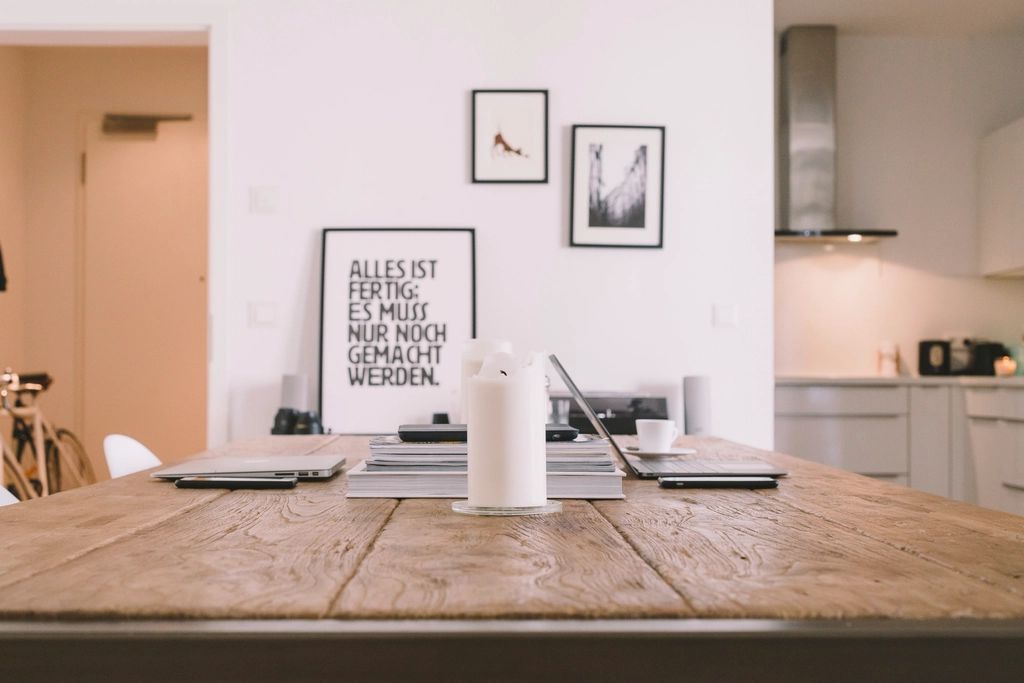 The cafe counter with stools alongside